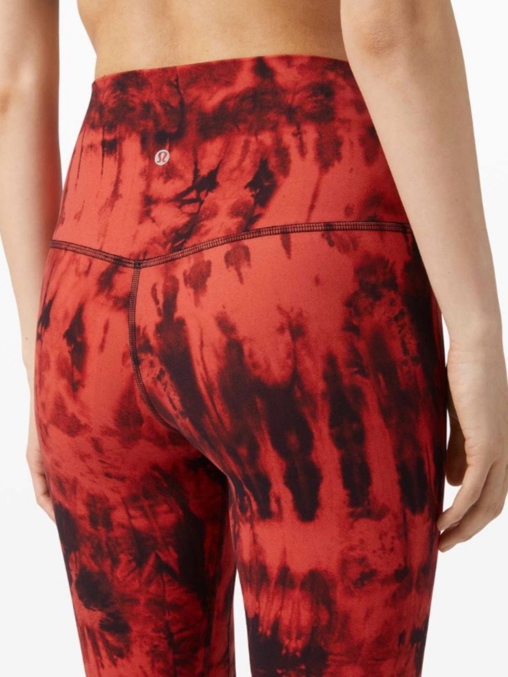 lululemon athletica Red & Black Tie-Dye High-Rise Leggings